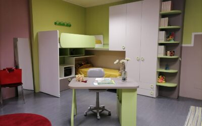 Cameretta con letto a castello scorrevole